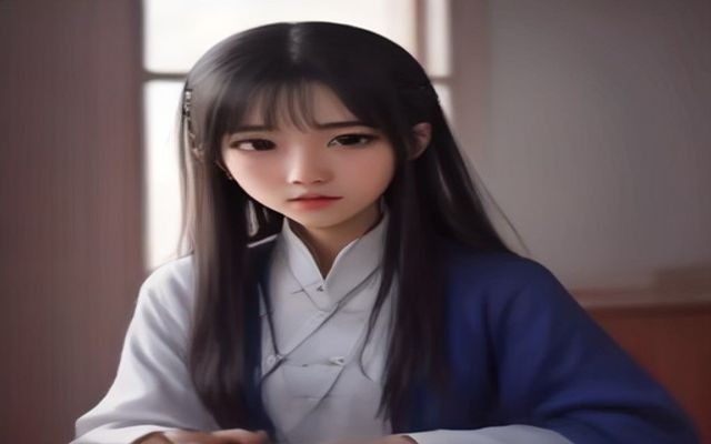 年轻女教师在课后独自坐在空教室里翻看学生写给她的纸条，神情动容，夕阳余晖洒在课桌上，画面温暖而深情